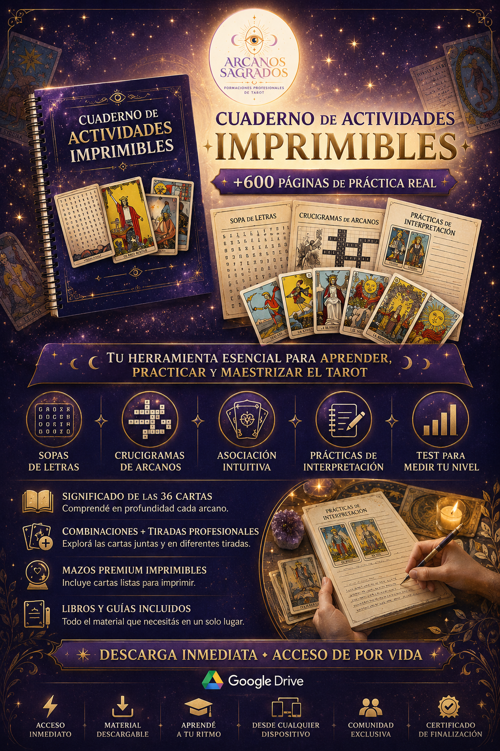 ✨ EL CUADERNO DE ACTIVIDADES QUE VA A CAMBIAR TU FORMA DE APRENDER TAROT ✨🔮