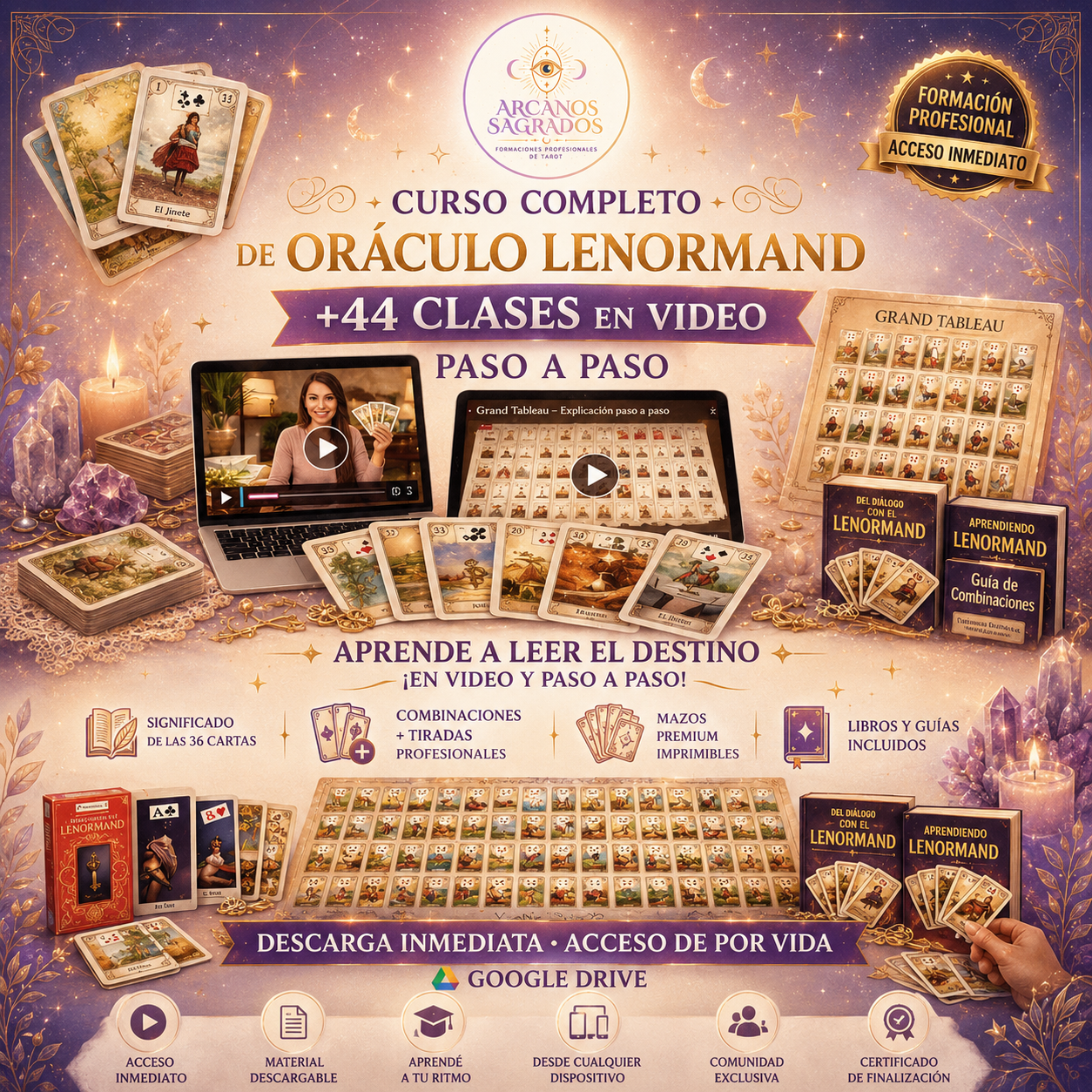 ✨  CONVERTITE EN LECTOR/A PROFESIONAL DE LENORMAND, DESPERTÁ TU INTUICIÓN ✨